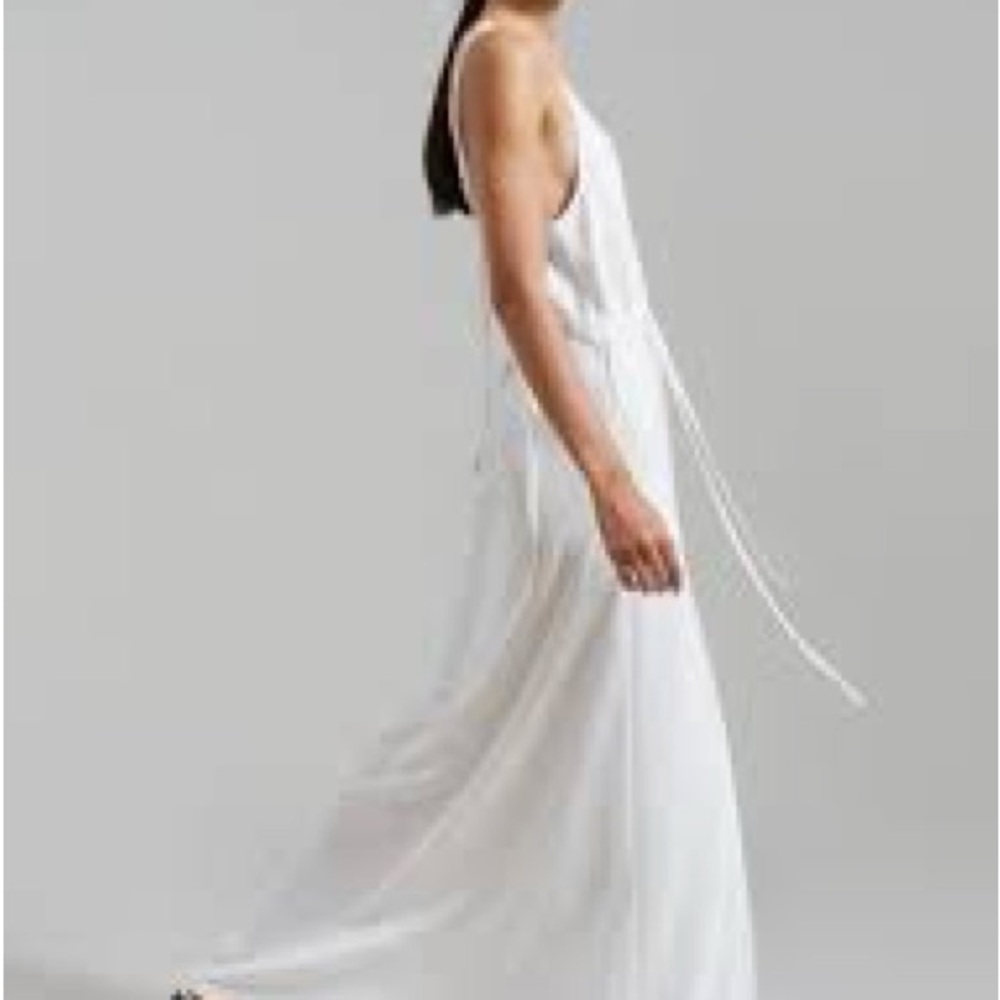 NWT the Frankie Shop white maxi with pale grey pinstripes